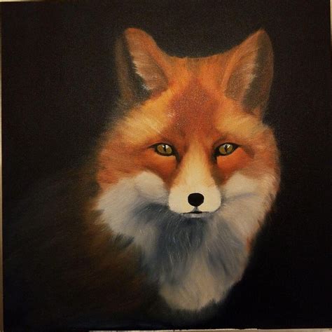 Fox Oil Colorful Painting Animal Hyperrealism Handmade | Etsy