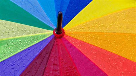 Wallpaper umbrella, drops, colorful, rain hd, picture, image