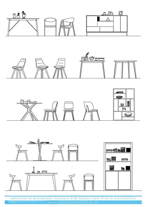 FIA CAD Blocks Dining Room Furniture [CP04] – First In Architecture