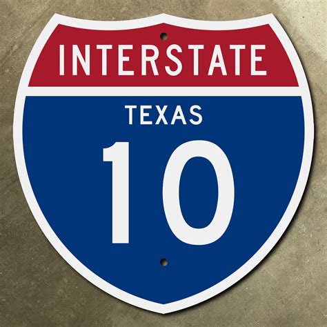 Texas interstate route 10 highway marker road sign Houston San | Etsy