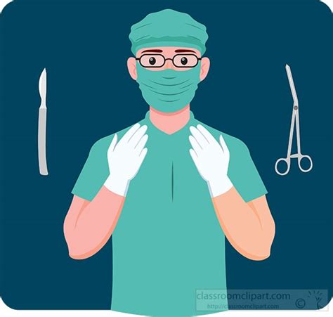 Medical Clipart - doctor-wearing-surgery-mask-gloves-with-surgery-tools ...