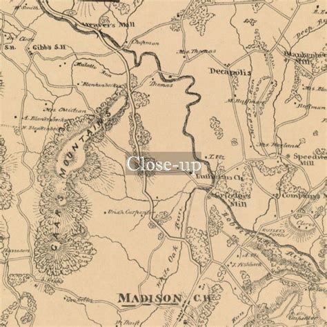 Map 1875 Map Virginia Madison of Madison County Virginia: - Etsy