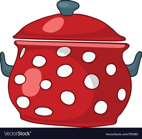 Cartoon home kitchen pot Royalty Free Vector Image