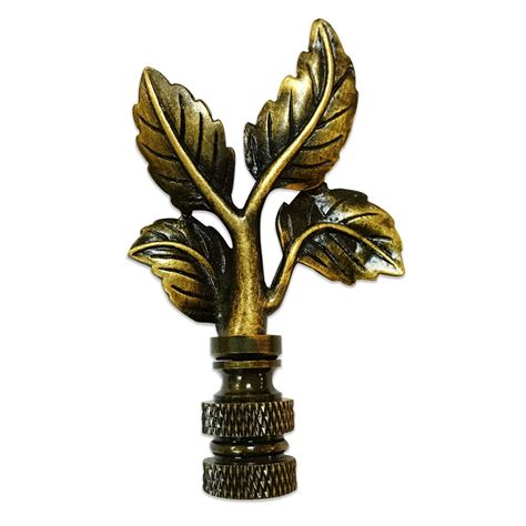 Royal Designs Elegant Leaves Lamp Finial for Lamp Shade- Antique Brass - Walmart.com - Walmart.com