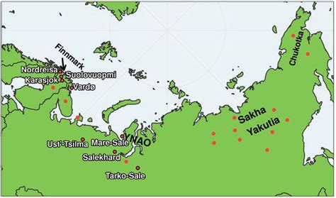 1 Stations used in the climate analyses of northern Eurasia. The named... | Download Scientific ...