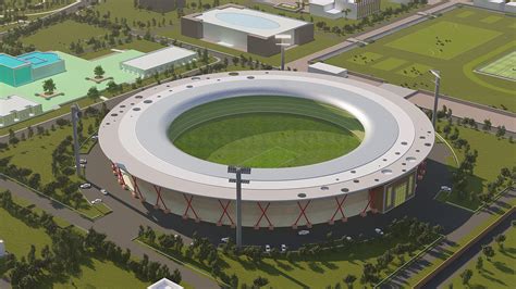 SPORTS COMPLEX ARCHITECTURE GRADUATION THESIS 3D RENDER :: Behance