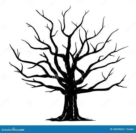 Oak Tree Silhouette Isolated Stock Vector - Illustration of environment, black: 160549652