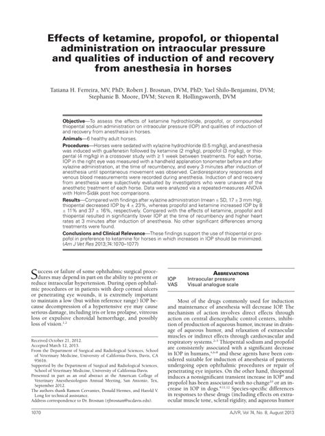 (PDF) Effects of ketamine, propofol, or thiopental administration on ...