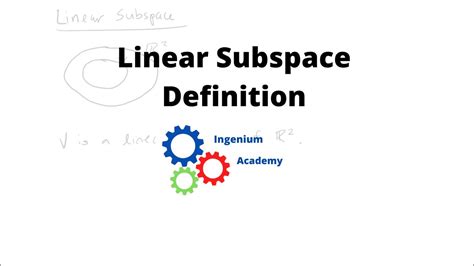 What Is A Linear Subspace? | Linear Algebra | Ingenium Academy - YouTube