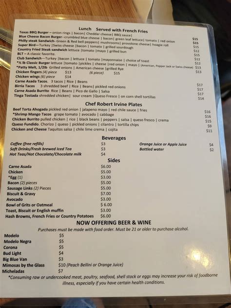 Menu at Polaris Street Cafe, Las Vegas