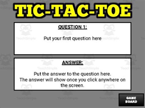 Tic Tac Toe Review (Google Slides Game Template) by Teach Simple