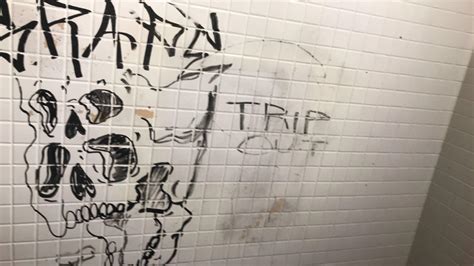 A quick piece in a public restroom that was buffed soon after :* : r/Graffiti