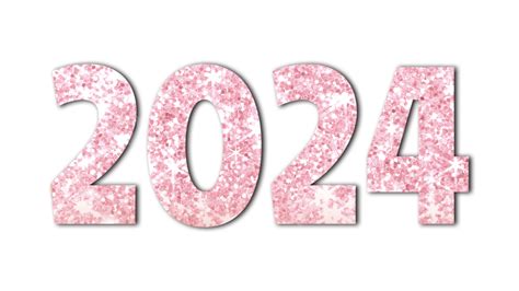 2024 New Year Number Pink, Two Thousand And Twenty Four, New Year, Happy New Year PNG ...