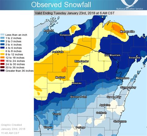 Heavy Snow Hits Northern and Central Wisconsin on January 22