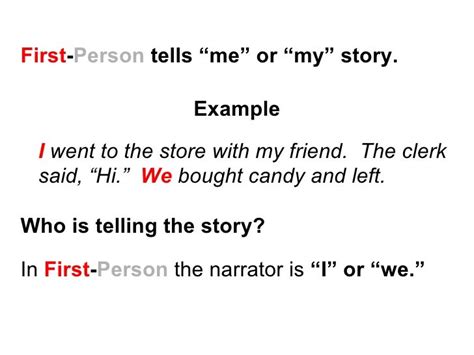 1st 3rd person narrative classslides