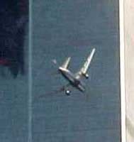 Flight 175 an instant before it hits the WTC south tower. [AP]