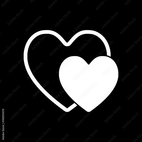 White Heart With Black Background