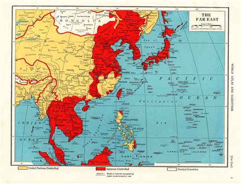 1945 Wartime Far East Asia Map World War 2 Controlled Regions - Etsy ...