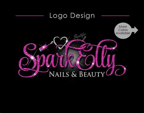 Nail Salon Logo, Glitter Logo, Bling logo, Nail Polish Logo, Logo for ...