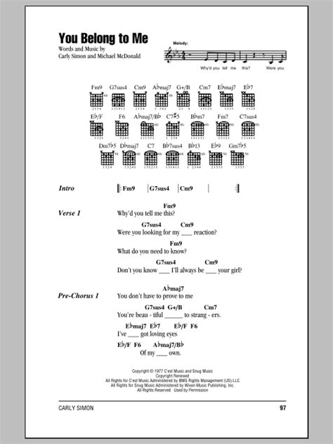 You Belong To Me by Carly Simon - Guitar Chords/Lyrics - Guitar Instructor