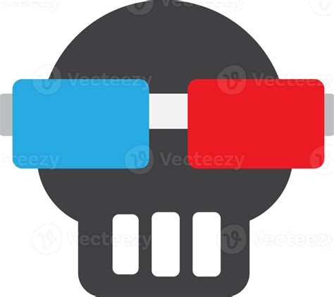 skull wearing red blue glass icon 36121276 PNG