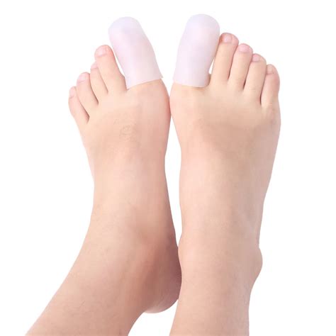 1 Pair Silicone Toe Protective Cover thick Medical Cushions Foot Protection Pads Toe Protector ...