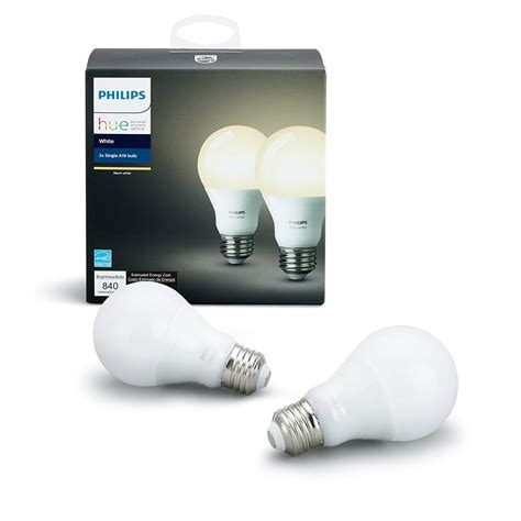 Philips Hue White A19 Smart Light Bulb, 60W LED, 2-Pack - Walmart.com ...