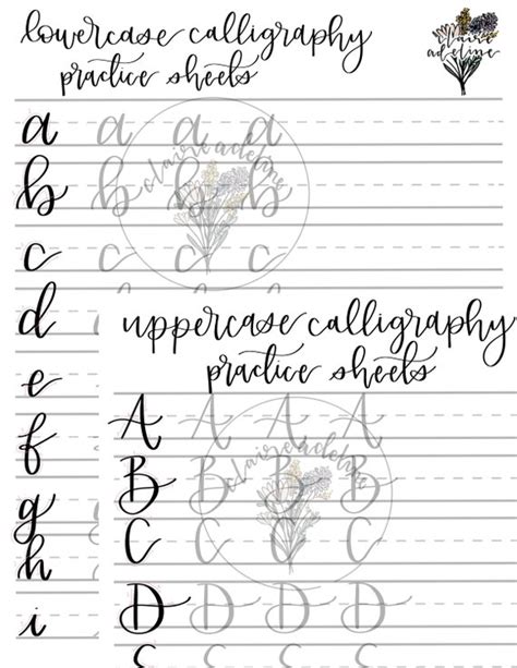 Calligraphy Practice Sheets // Uppercase and Lowercase Modern - Etsy