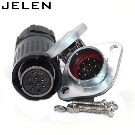 HE20, Waterproof and dustproof 10 pin plug female and socket male ...