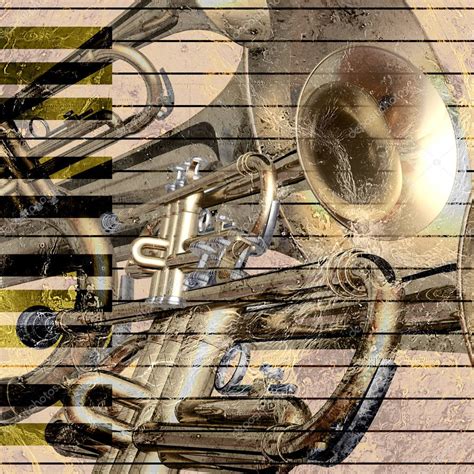 Jazz background piano and trumpet — Stock Photo © lembit #2792602