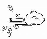 Windy Cloud Coloring Page sketch template