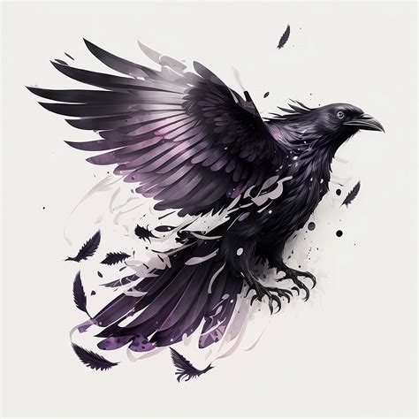 Raven Tattoo Design White Background PNG File Download High Resolution ...