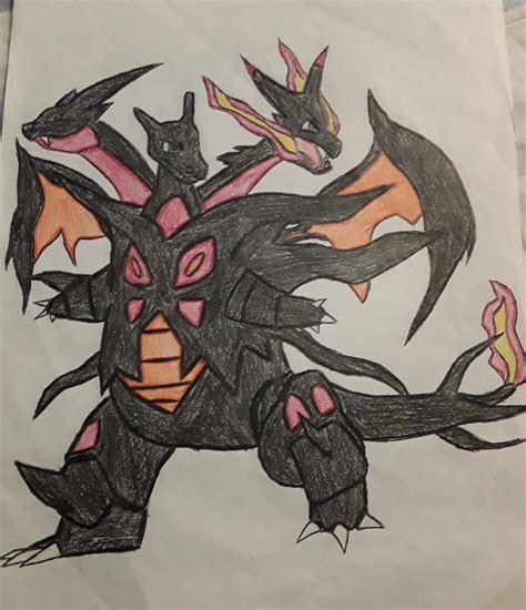 A Shiny Charizard + Mega Charizard X + Mega Charizard Y + Mega Tyranitar Fusion I Drew Five ...