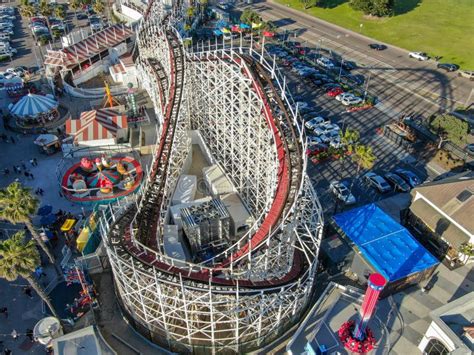 Aerial View Iconic Giant Dipper Roller Coaster in Belmont Park, San Diego, USA Editorial Photo ...