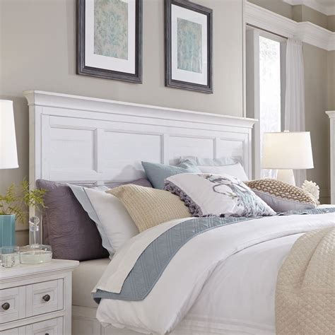 Magnussen Home Heron Cove Relaxed Traditional Soft White King Panel Bed ...