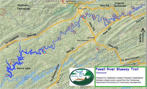 Map of the Powell River Blueway Trail