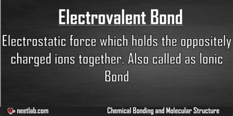 Electrovalent Bond - NEETLab