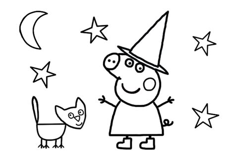 Peppa Pig Coloring Pages Halloween Coloring Pages