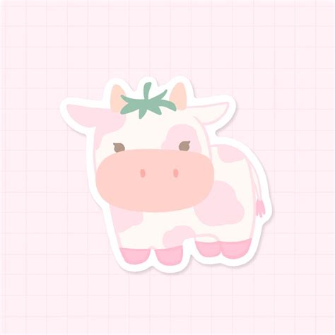 Strawberry Cow Sticker Blueberry Cow Stickers Cute Cow - Etsy