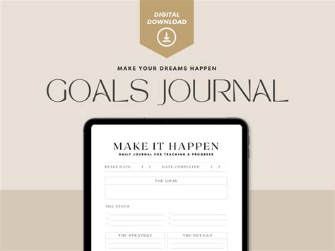 Goals Journal DIGITAL DOWNLOAD - Etsy