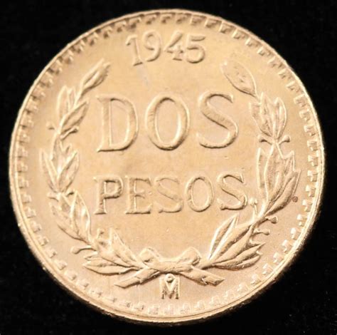 1945 Dos Pesos Mexican Gold Coin | Pristine Auction