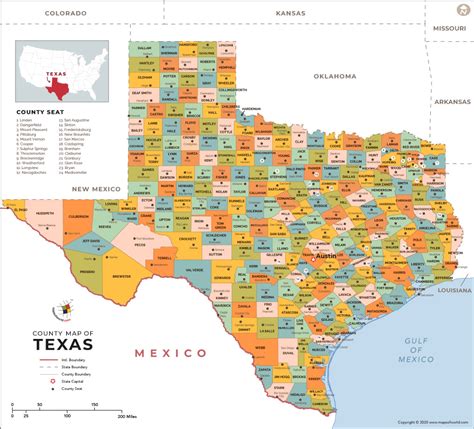 Texas County Map, Texas Counties, Counties in Texas (TX)