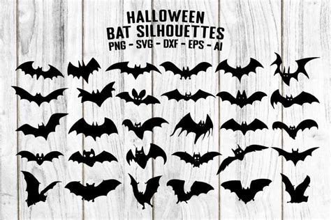 Halloween Bat Silhouettes Graphic by SeaquintDesign · Creative Fabrica