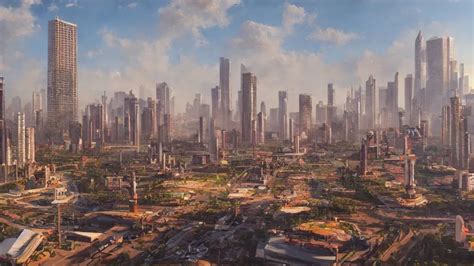 hyper-realistic oil painting of a utopian city, | Stable Diffusion ...