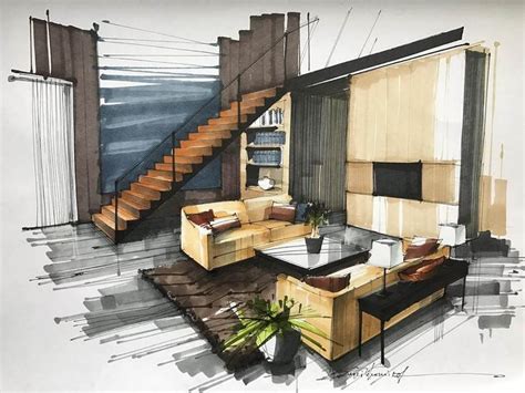 Varied Living Room Interior Design Sketches | Interior architecture ...