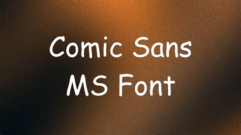 Comic Sans MS Font Free Download