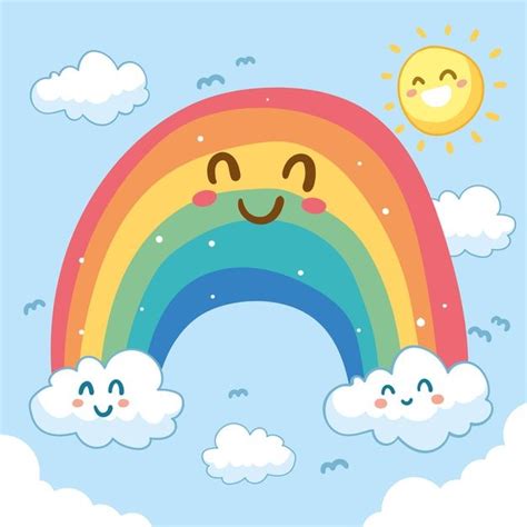 Cute Smiley Rainbow | Cute drawings, Cute little drawings, Rainbow art