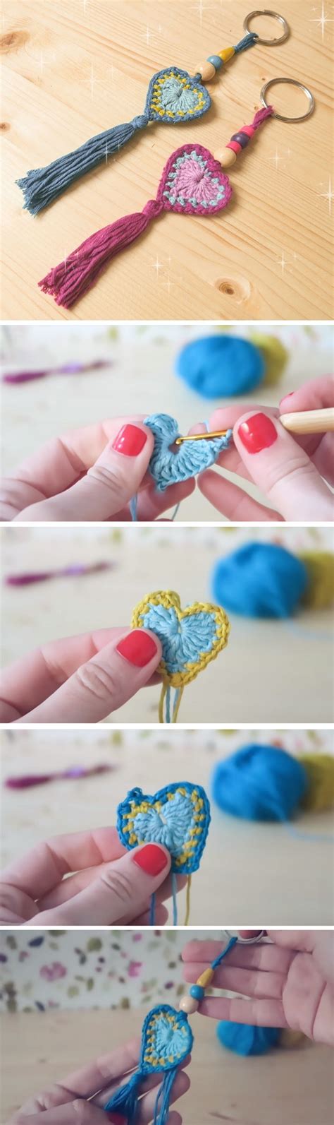 Crochet Heart Keychain Tutorial – Design Peak