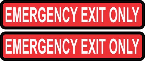 StickerTalk Emergency Exit Only Vinyl Stickers, 1 sheet of 2 stickers ...