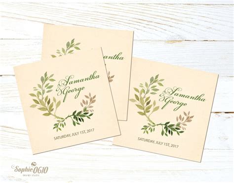 Personalized Printable Coasters, Wedding Printable Coasters, Printable ...